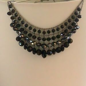 Vintage Faceted Black Glass Bead Necklace,               3 for $25
